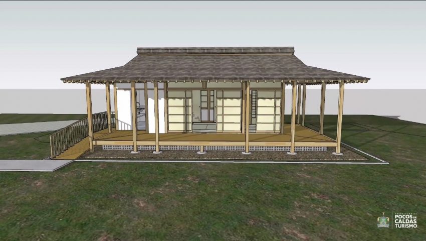 Começa reconstrução da Casa do Chá, no Recanto Japonês, em Poços de Caldas